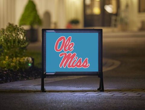 Mississippi Ole Miss Powder Blue Lumilawn Sign