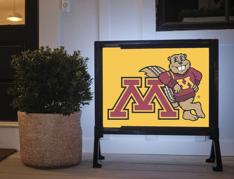 Minnesota Gopher M Gold Lumilawn Sign