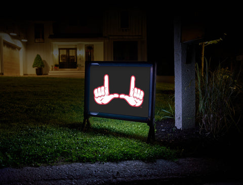 Utah Utes "U" Hand Black Yard Sign