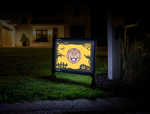 Framed Tiger Halloween LSU Yard Sign