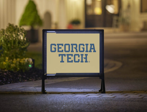 Georgia Tech Wordmark Gold Lumilawn Sign