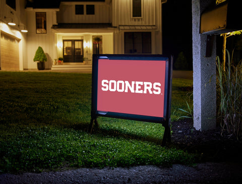 Oklahoma Sooners Wordmark Crimson Yard Sign