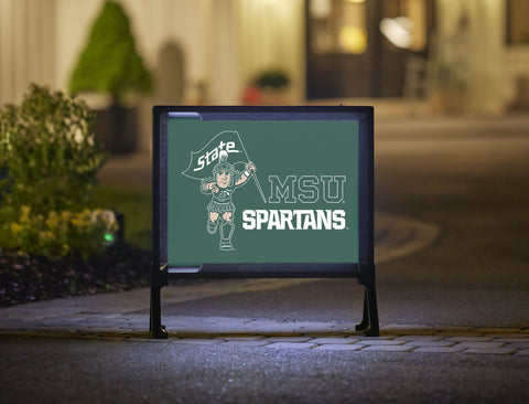 Michigan State MSU Spartan Green Lumilawn Sign