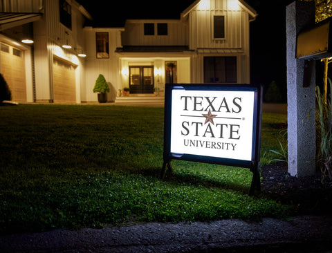 Texas State University White Lumilawn Sign