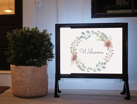 Simple Wreath Welcome Yard Sign