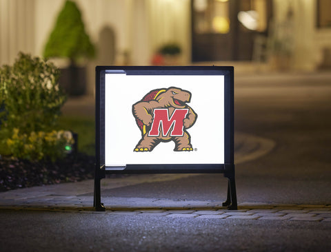 Maryland Terps Mascot White Lumilawn Sign