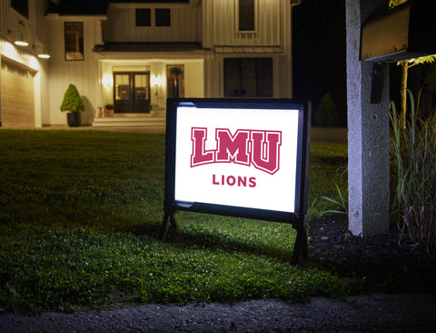 LMU Lions Mark Crimson Lumilawn Sign