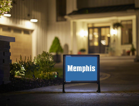 Memphis Blue Lumilawn Sign