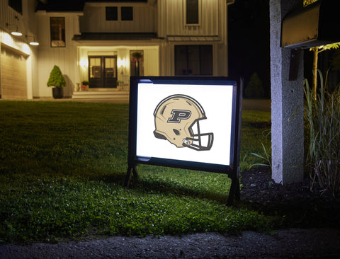 Purdue Helmet White Yard Sign