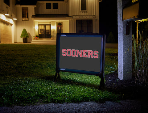 Oklahoma Sooners Wordmark Black Yard Sign