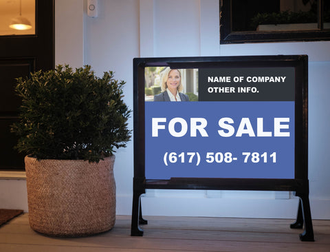 Black And Blue Real Estate Yard Sign