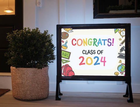 Congrats Class of 2024 Kids Graduation Yard Sign