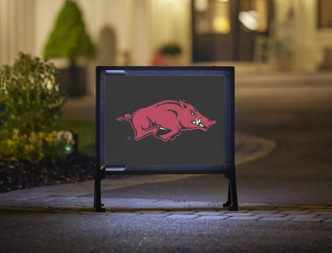 Arkansas Razorbacks Mascot Black Lumilawn Sign