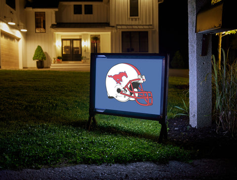 SMU Helmet Blue Yard Sign