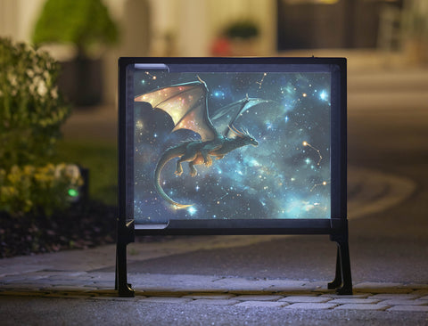 Fantasy Dragon Night Sky Yard Sign