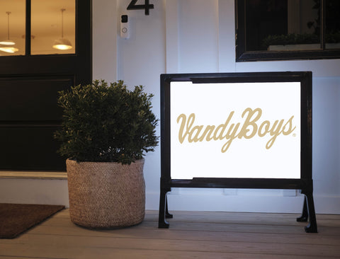 Vanderbilt University Vandy Boys Script White Lumilawn Sign