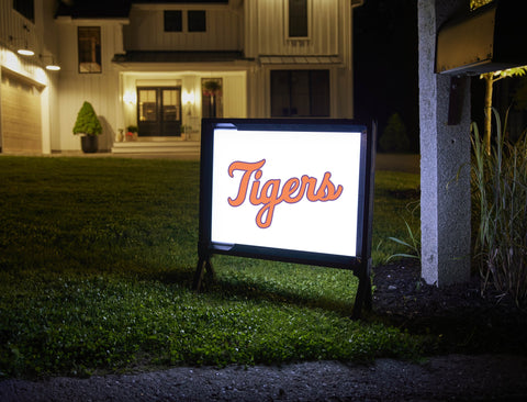 Clemson Tigers Script White Lumilawn Sign