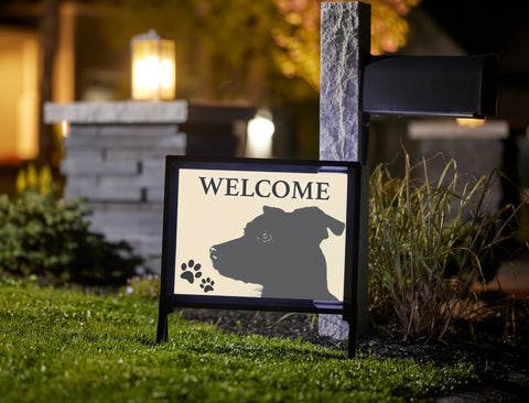 Welcome Puppy Dog Silhouette Yard Sign