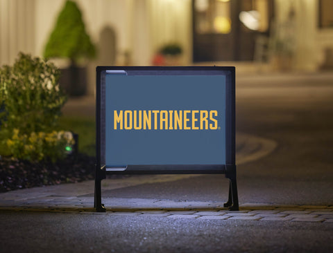 West Virginia Mountaineers Wordmark Blue Yard Sign