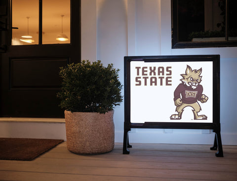 Texas State Boko White Lumilawn Sign