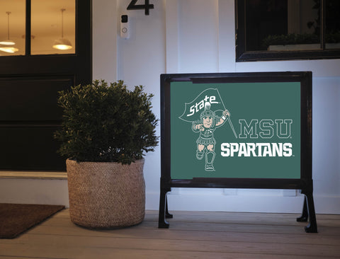 Michigan State MSU Spartan Green Lumilawn Sign