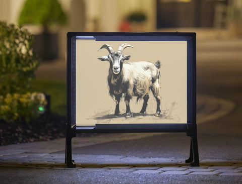 Artistic Goat Sketch Animal Yard Sign