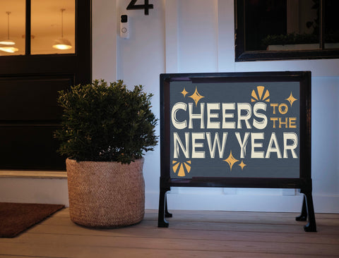 Cheers to the New Year Lumilawn Sign