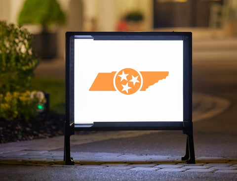 Tennessee Vols State Shield White Lumilawn Sign