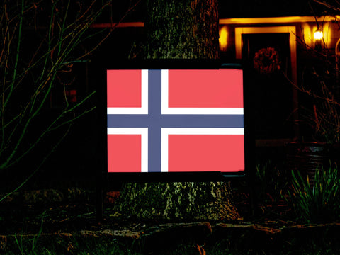 Flag Norway Lumilawn Sign