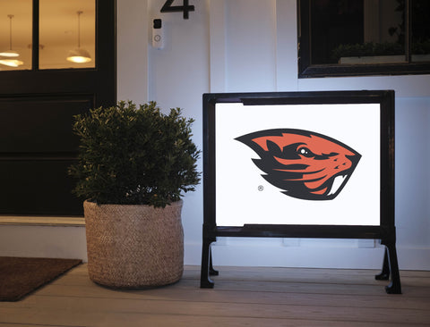 Oregon State Beavers Mascot White Yard Sign