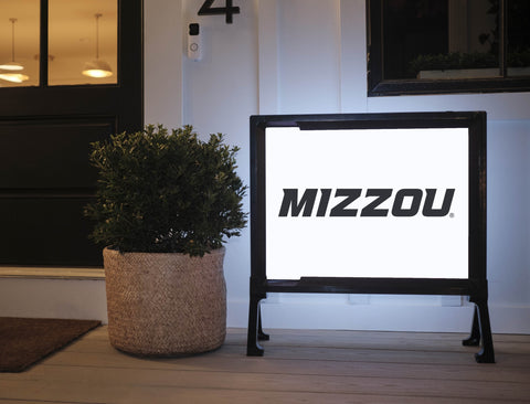 Missouri Mizzou Wordmark White Lumilawn Sign