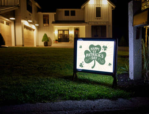 St. Patrick's Day Shamrock Lumilawn Sign