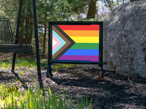 Progress Pride Flag Yard Sign