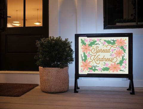 Spread Kindness Floral Lumilawn Sign