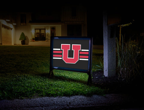 Utah Utes Stripe Black Yard Sign