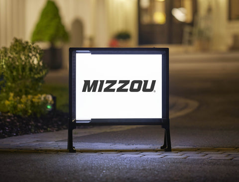 Missouri Mizzou Wordmark White Lumilawn Sign