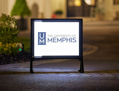 Memphis UM Wordmark White Yard Sign