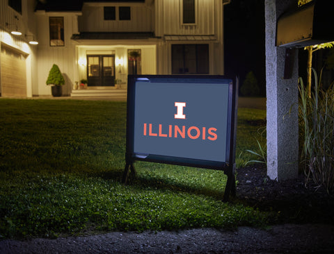 Illinois Institutional Mark Blue Lumilawn Sign