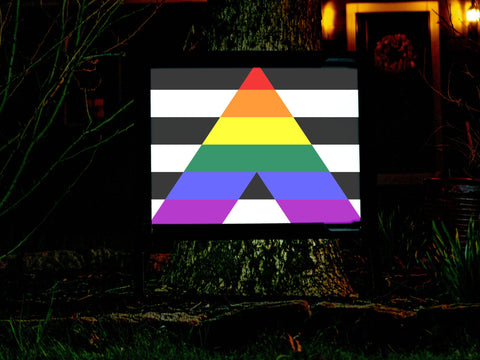 Straight Ally Pride Flag Lumilawn Sign