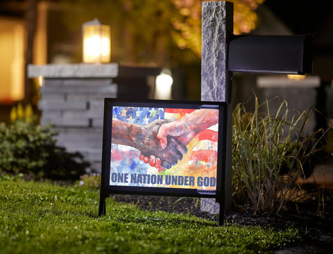 One Nation Handshake Togetherness Yard Sign