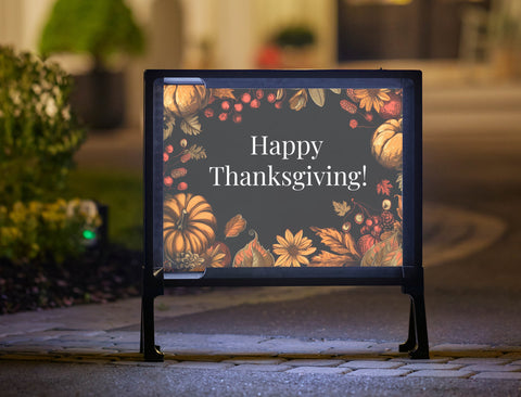 Happy Thanksgiving Bountiful Fall Lumilawn Sign