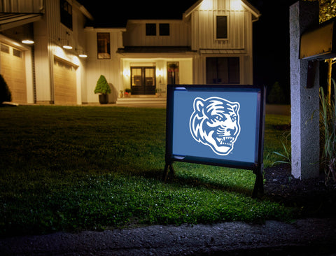 Memphis Tiger Head Blue Lumilawn Sign