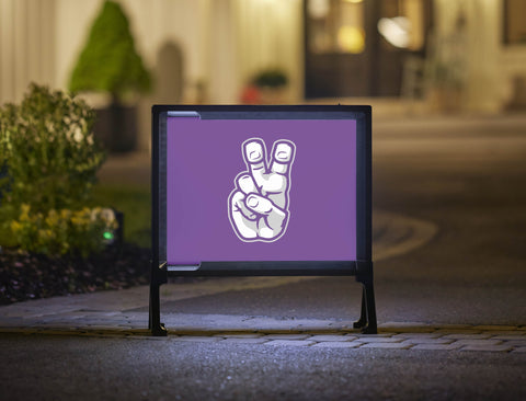 TCU Frog Hand Mark Purple Lumilawn Sign