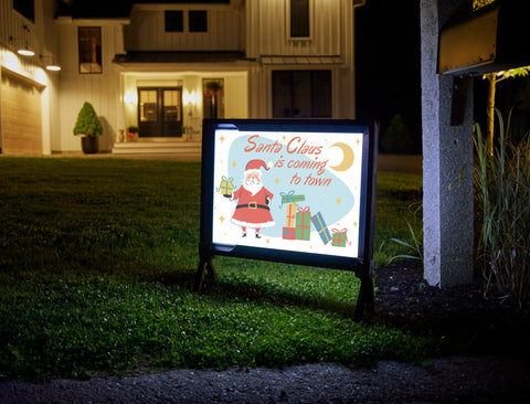 Santa Claus Is Coming To Town Lumilawn Sign