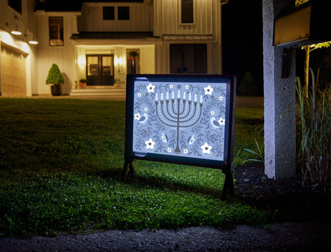 Hanukkah Menorah Lumilawn Sign