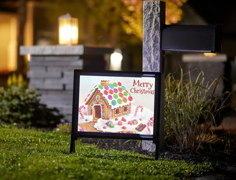 Gingerbread House Christmas Lumilawn Sign