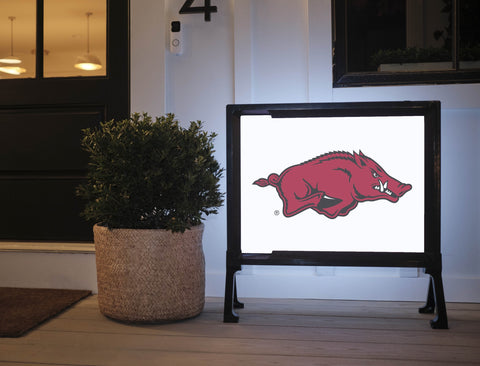 Arkansas Razorbacks White Yard Sign