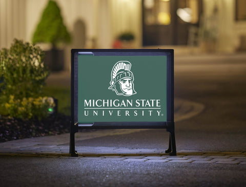 Michigan State Institutional Mark Green Lumilawn Sign