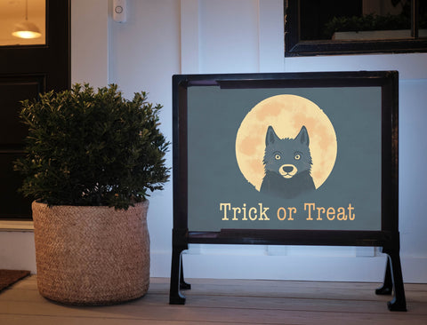 Treat Wolf Moon Halloween Yard Sign