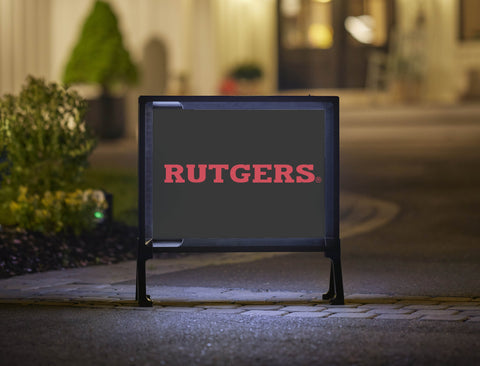 Rutgers Athletic Wordmark Black Lumilawn Sign